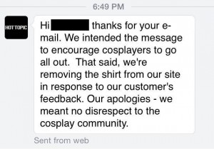hot topic response